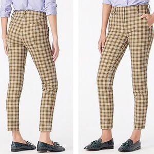 J. Crew Cameron slim crop gold plaid pant